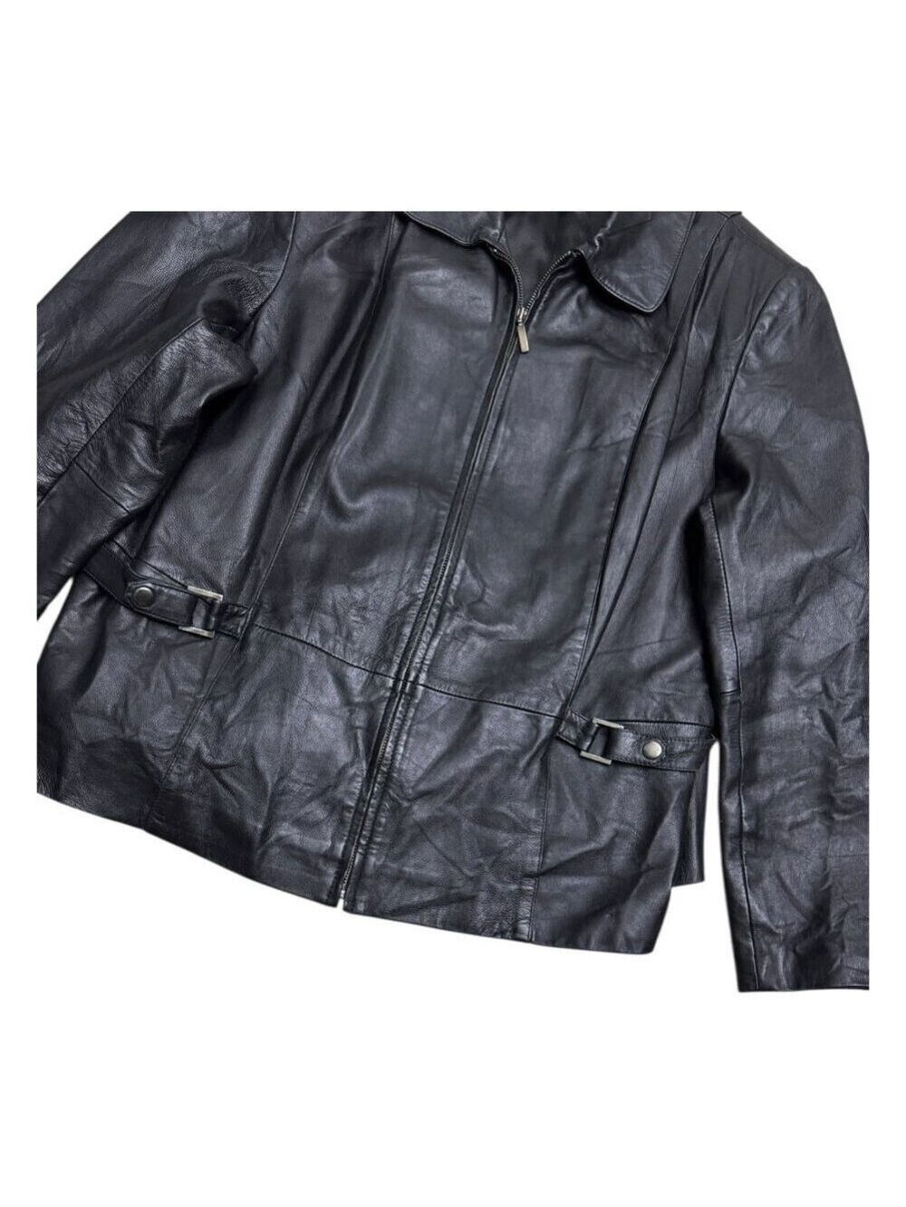 STYLE & CO LEATHER Vintage Casual Y2K Black Designer Jacket Womens 2XL - Picture 5 of 6